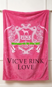 Victoria's Secret Love Pink Flannel Fleece Throw Blanket V022